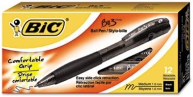 6 Pack BU3 Retractable Ballpoint Pen, 1.0 mm, Black by BIC CORP. (Catalog Category: )