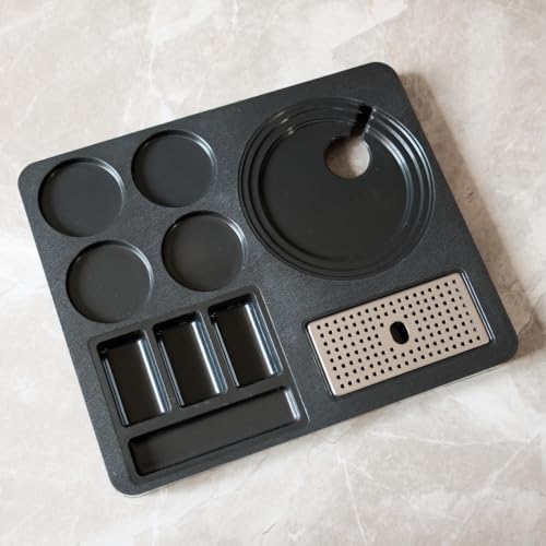 Image of FP ABS Plastic Kettle Tray for Hotel Room: Serve Sophistication | Hospitality Kettle Tray | Compatible with All Electric Kettle (1, Textured-Black)