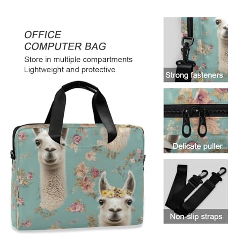 Maletín para portátil 15.6 pulgadas azul con diseño de alpaca miniatura 6