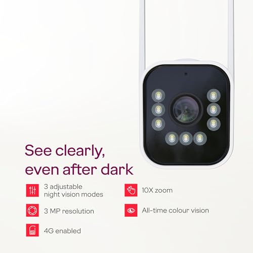 Image of Godrej Security Solutions EVE Pro 4G Bullet CCTV Camera | | Sim Based | 3MP Night Vision | Human & Motion Detection | 2-Way Talk | Up to 256GB SD Card Support | Outdoor Security Camera