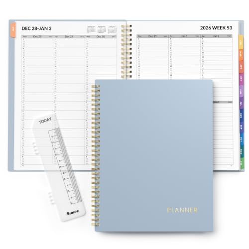 SUNEE 2027 Appointment Book, Quarter-Hourly, Weekly Monthly Planner, 8.5"x11",Grey Blue