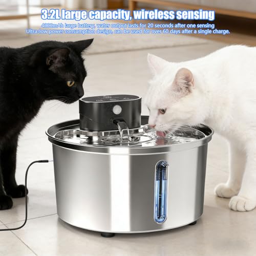 Fuente de agua para gatos acero inoxidable 6.35 L miniatura 2
