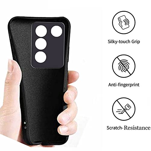 Image of A rtistque Back Cover Case for Vivo V27 5G / Vivo V27 Pro 5G with Camera Protection | Shockproof TPU | Stylish Protective Design | Slim Fit | Ultra Matte | Vivo V27 5G / V27 Pro 5G Back Cover - Black