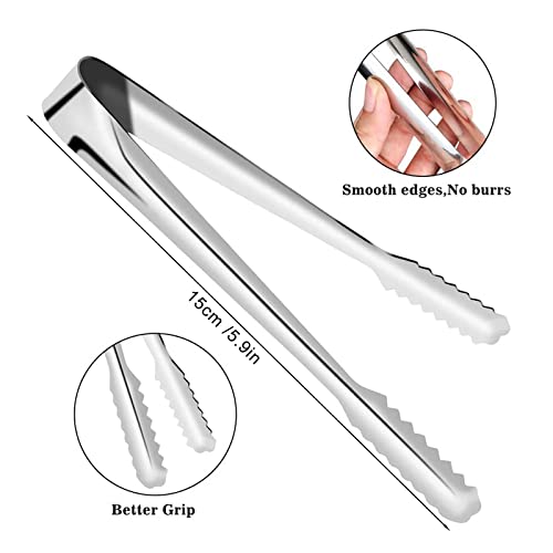 Homgaty 10Pcs Stainless Steel Ice Sugar Tongs Food Sweet Bread Cake Wedding Bar Bucket - Image 4