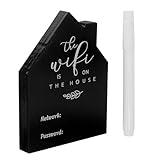 Gadpiparty Wlan Passwort Schild Kreidetafel Stil Hausform mit Abwischbarem Stift für Arbeitsplatz und Gästezimmer Geeignet für Zuhause und Geschäftszentrum