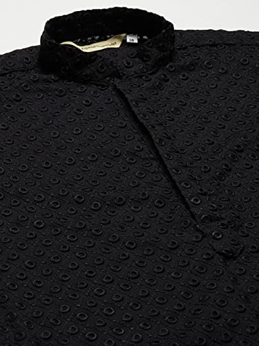 Image of Rajubhai Hargovindas Men Pure Cotton Chikankari Embroidered Straight Kurta