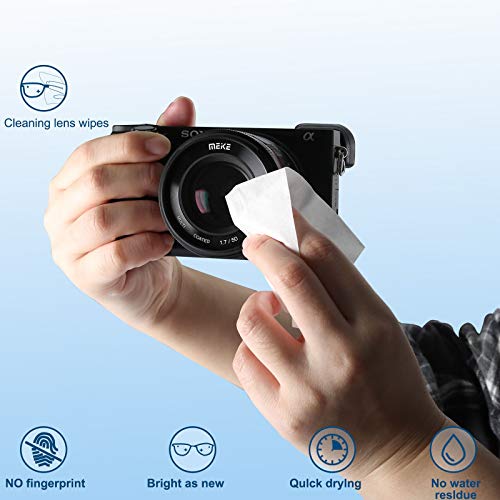 image for MEKE Meike Lens Wipes with 240 PCS Pre-Moistened and Individually Wrap