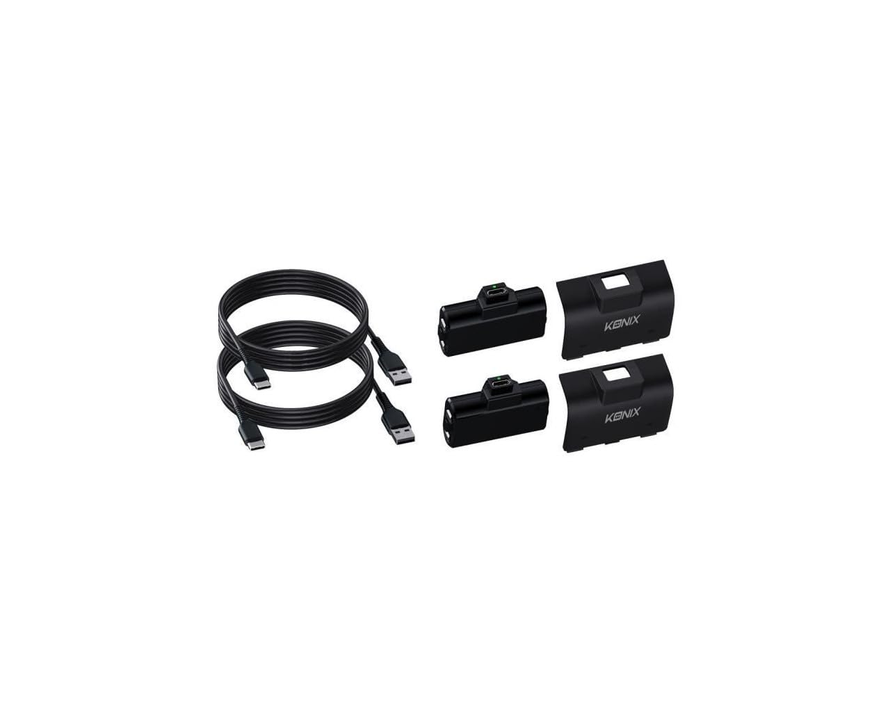 Konix Mythics Kit de Batterie Rechargeable pour Manette Xbox Series X | S - Charge Rapide - Connexion USB - Câble 2 m - Noir