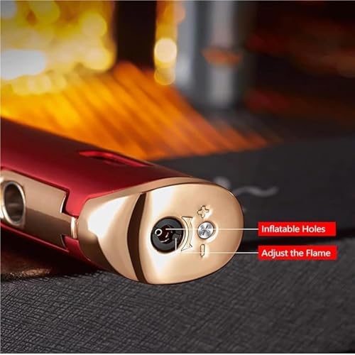 Encendedor soplete de gas butano recargable dorado miniatura 5