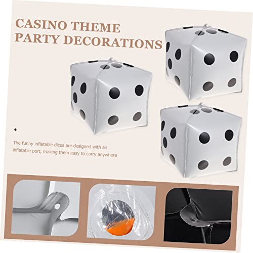 Jojofuny 10 Pcs Poker Cube Casino Big Foil White Film Jumbo Birthday Large Decorations Party Night Square Aluminum Giant Balloons Inflatable Supplies Theme Game Dice #TOP4