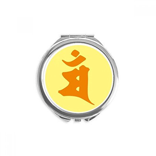 Miroir bouddhisme sanscrit mam maquillage de poche rond portable multicolore
