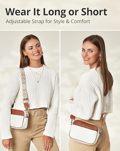 Image of Vantamo Premium Quilted Crossbody Bags for Women with Anti-Pickpocket Clip, Vegan Leather Handbags, Travel Purses for Women