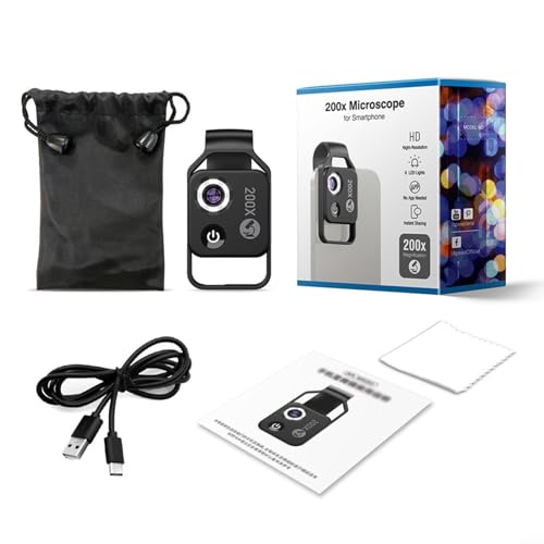 Microscope numérique portable 200X HD mini dermatoscope LED noir MS002