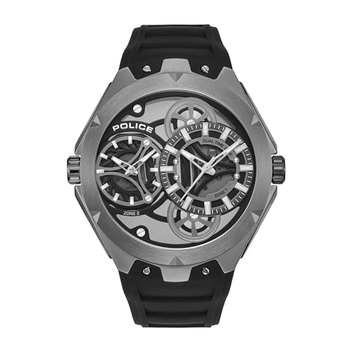 Montre Duo-Time Scepter Police quartz boîtier 46 mm étanche acier