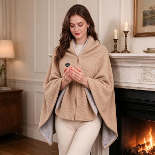 51x31'' Heated Shawl Wraps for Women, Wearable Blanket with 3 Heat Settings - image 3