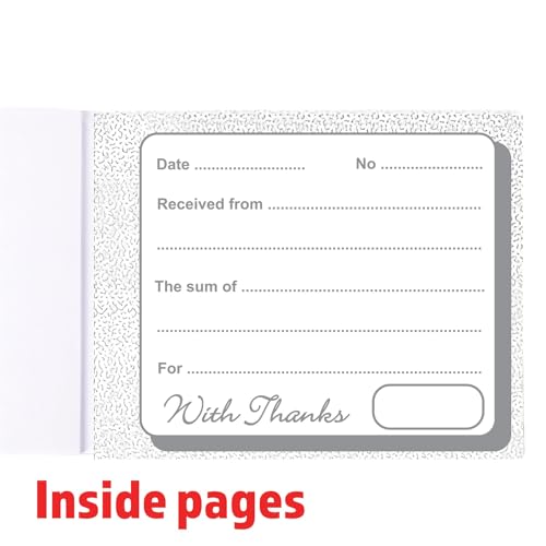 Duplicate Receipt Books Pack 3 Small Business - Invoice Pad Self Employed - Cash Receipt Book Carbon Paper - 80 Numbered Pages Microperforated Tear-Out Sheets - Image 5