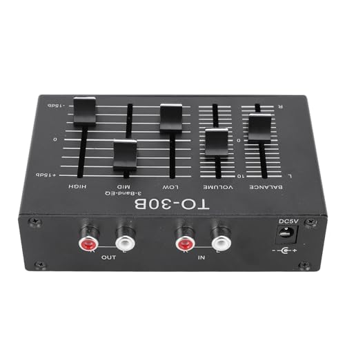 Ecualizador estéreo de 3 bandas Gugxiom, con control de balance de volumen, para estudio casero, audio para auto y sonido en vivo, preamplificador HiFi miniatura 5