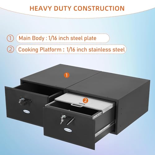 Hooke Road Trunk Dual Sliding Drawer System for 2007-2026 Jeep Wrangler JK JL Unlimited 4-Door & 2021-2026 Ford Bronco 4-Door, Rear Security Lockable Storage Tool Box Cargo Organizer