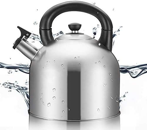 Whistling Hot Water TeaKettle 4 Quart Stainless Steel Tea Kettle - Large Capacity Teakettle for Stovetop/Induction cooker