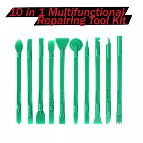 Image of Dual-Side 10-in-1 Plastic Laptop Opener, Mobile Repair Tools, Spudger Set, Smart phone Pry Tool Kit, Anti-Static Electronics, Tablet & Phone Opening Disassembly Kit (10 in 1 Opener - Green)
