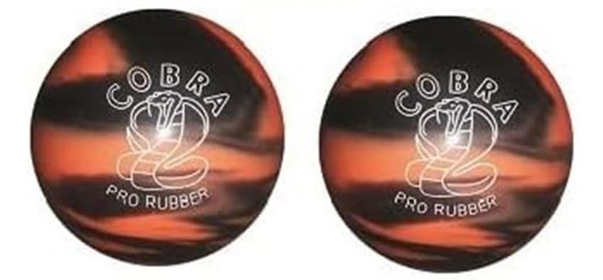 EPCO Duckpin Bowling Ball - Cobra Pro Rubber - Orange & Black (4 7/8 inch- 3lbs. 12oz.) - 2 Balls