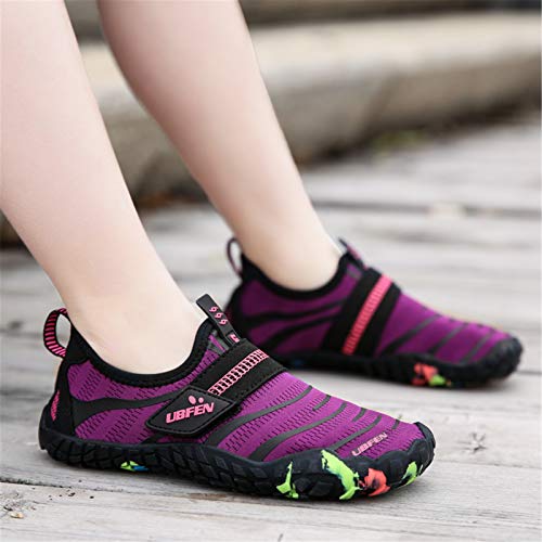 Image of UBFEN Water Shoes for Kids Boys Girls Aqua Socks Barefoot Beach Sports Swim Pool Quick Dry Lightweight Toddler Little Big Kid | Lightweight, Barefoot-style, Perfect for Water parks, Beach, Pool, Kayak, Creek Hiking, Camping, Toddler, Little Kid, Big Kid