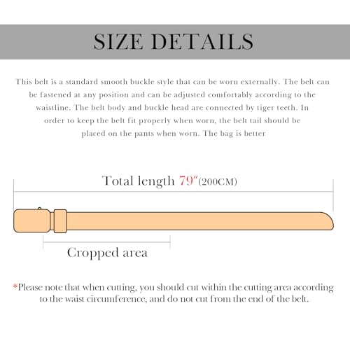 Linkidea Men's Plus Size Canvas Belt, 79"" Extra Long Polyester Belt with Metal Automatic Buckle, No Holes Invisible Belt Buckle Gift for Men, XXX-Large, Black4