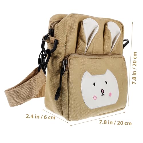 Boy Girl Cartoon Crossbody Bag Adorable Boys and Girls Zipper Pouch for Items Random Color Fashionable Canvas Single Shoulder Bag2