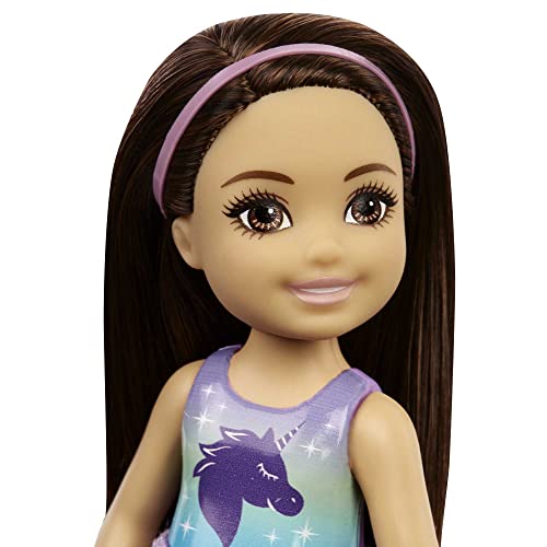 Barbie Chelsea Doll (6-Inch Brunette) Wearing Tie-Dye Shorts, Molded Top & Yellow Shoes, Gift For 3 To 7 Year Olds #TOP1
