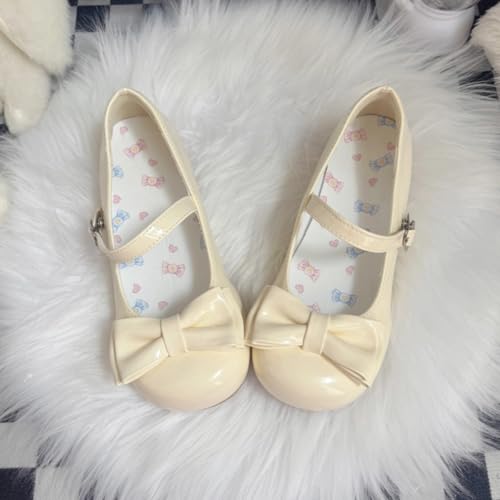 Cute Lolita Bow Ballet Flats Round Toe Mary Jane Style Flat Shoes for Women2