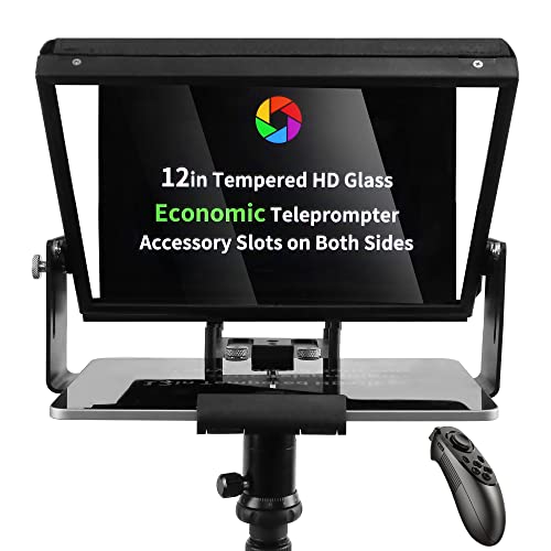 Iloknzi Aluminum 12.1In Teleprompter For Camera, With Bluetooth Remote Control, Free App And Carry Case, Compatible With Ios/Android Tablet #TOP5