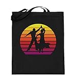 EINZIGARTIGES MOTIV – Ein schöner Jutebeutel im Vintage und Retro Stil für Tänzerinnen und Tänzer, die jegliche Art von Paartänzen lieben. Egal ob Walzer, Quickstep, Discofox, Tango, Rumba oder Samba - so beeindruckt ihr alle in der Tanzschule. Lasst eure Hüften zur Musik kreisen.