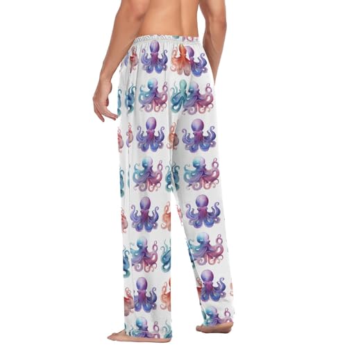 Aflyko Ocean Men's Pajama Pants Sea Octopus Cute Pjs Sleepwear Bottoms3