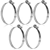 COFINA 5PCS Heavy Duty Quick Release Hose Clamps,1'-4 1/2'(25-114mm) Stainless Steel Adjustment Range Large Quick Installation Worm Gear Clamps for Garden,Fuel Line,Pool,Automotive,Mechanical,Home