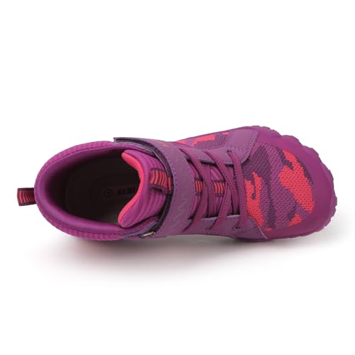 Image of KUBUA Kids High Top Barefoot Shoes Boys Girls Minimalist Zero Drop Sneakers | Wide Toe Box, Padded Collar for Ankle Support, Non-Slip, Hiking, Tennis, Walking, School, Wrestling, Gym, Little Kid, Big Kid
