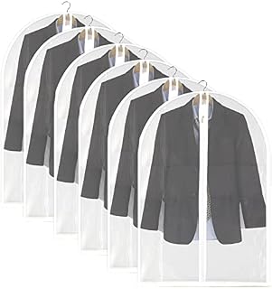 Newthinking PEVA Clothes Covers Protector Bags for Medium Clothes 60x100cm, 6 Pack Waterproof Dustproof Clothes Protectors for Wardrobes, Hanging Garment Bag for Suits Jackets