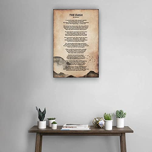 The Dash Wall Art Vintage Poem Quote Posters For Home Print Bathroom Picture Gifts Wall Artwork Decorative Canvas For Bedroom Painting Oil Modern House Decorations Canva Photos (12X18Inch(30X45Cm),Unframed) #TOP1