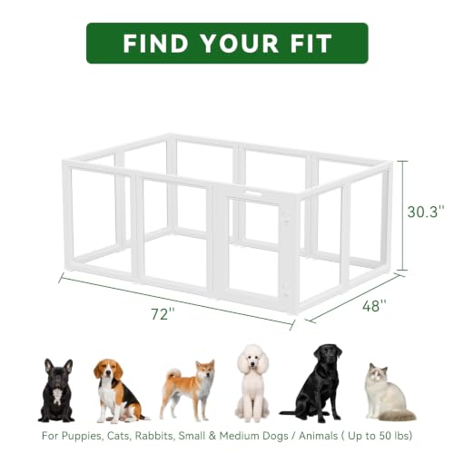Image of EVERFRONT Clear Acrylic Dog Playpen - Clear Dog Play Pen - Easy Assemble Acrylic Dog Enclosure - Puppy Playpen, Cat Playpen, Small Animal Playpen, Dog Fence Indoors (30 inch,10-Pack)