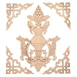 Ensemble élégant Composition : le lot de 5 autocollants en bois comprend 1 autocollant central en bois sculpté mesurant 24 x 16 cm et 4 autocollants d'angle décoratifs assortis de 10 x 10 cm, offrant des éléments de design cohésifs pour les têtes de lit, la décoration de garde-robe, les portes et les projets de meubles dans la maison, le restaurant ou les espaces d'hôtel.