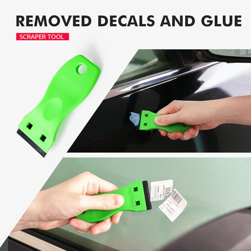 Image of FOSHIO Eraser Wheel for Drill, Decal Remover Wheel with Adapter, Razor Blade Scraper with 10pcs Plastic Razor Blades, Rubber Tool Kit for Remove Vinyl, Decal, Adhesive, Residue, Tape (Style 2)