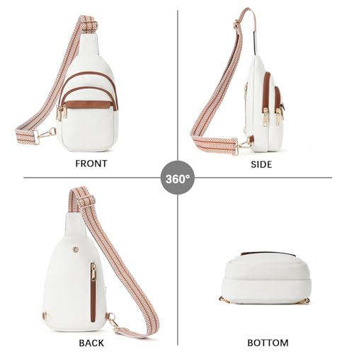 BOSTANTEN Small Sling Bag – Water-Resistant PU Leather Crossbody (Beige) — view 9