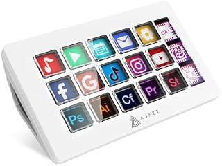 KUIYN AKP153 Studio Controller, Stream Deck, 15 Macro Keys, Trigger Actions in Apps and Software Like OBS, Twitch, YouTube, Custom Console for Live Streaming, Photo and Video Editing, PC/Mac (White)