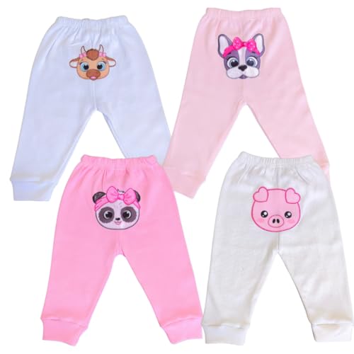 Lusarah Kit 4 Calças Mijão Bebê, 100% Algodão, Estampas Sortidas ...