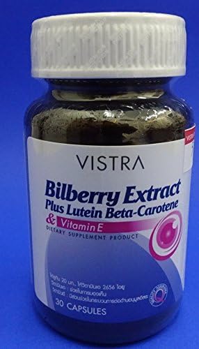 Vistra Bilberry Extract Plus Lutein Beta Carotene & Vitamin E 30 Capsules