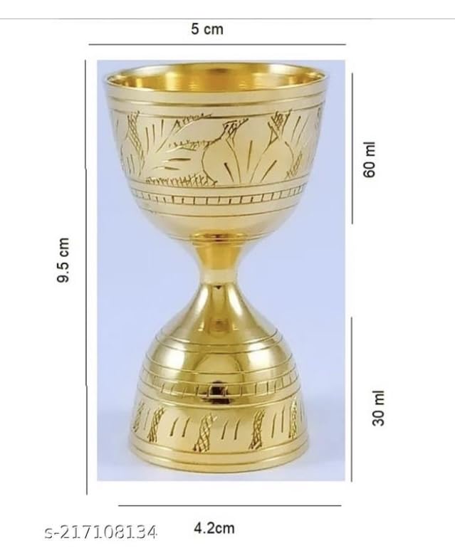 Elegant Gold-Plated Hourglass Chalice with Etched Nature Design, Decorative Double Cup Display Piece, Holiday Table Centerpiece 4