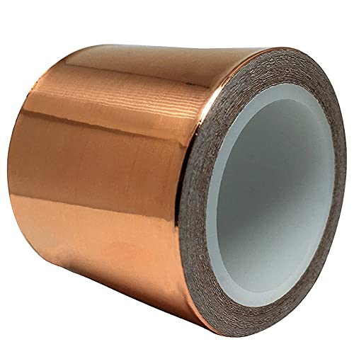 Preisvergleich Produktbild 50mm X 20m Multifunktionales Kupferband, Premium Kupferfolienband, Doppelt Leitende Kupferfolie Kupferband Zur Schneckenabwehr