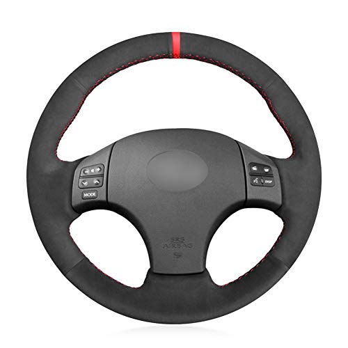 Loncky Black Suede Steering Wheel Cover for Lexus IS250 2006 2007 2008 2009 2010 2011 2012 2013 / 2006 2007 2008 2009 2010 2011 2012 2013 Lexus IS350 Accessories