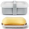 Compact Leakproof Travel Soap Case with Lid & Silicone Strap – Portable Draining Soap Bar Holder for Gym, Bathroom, Camping – Lightweight Silicone Soap Dish Container (Gray)