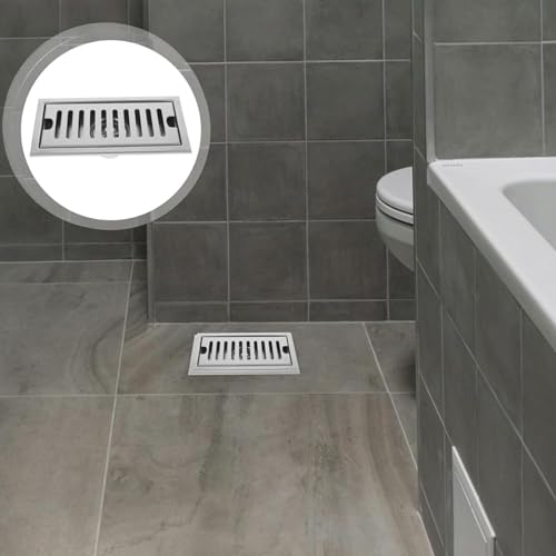 Bodenablauf rechteckig 30x10 cm aus Edelstahl - Duschgitter Geruchshemmend Rostfrei für Bad, WC, Badewanne, Garten - Abflusssieb für Fliesen - Art. 3213961