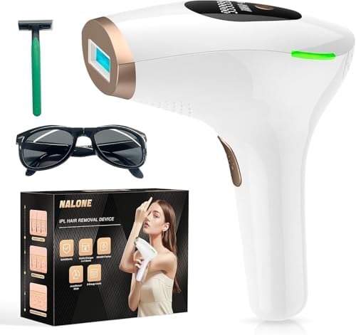 NALONE Depiladora Laser 600-1200NM Depiladora Luz Pulsada con 5 N...